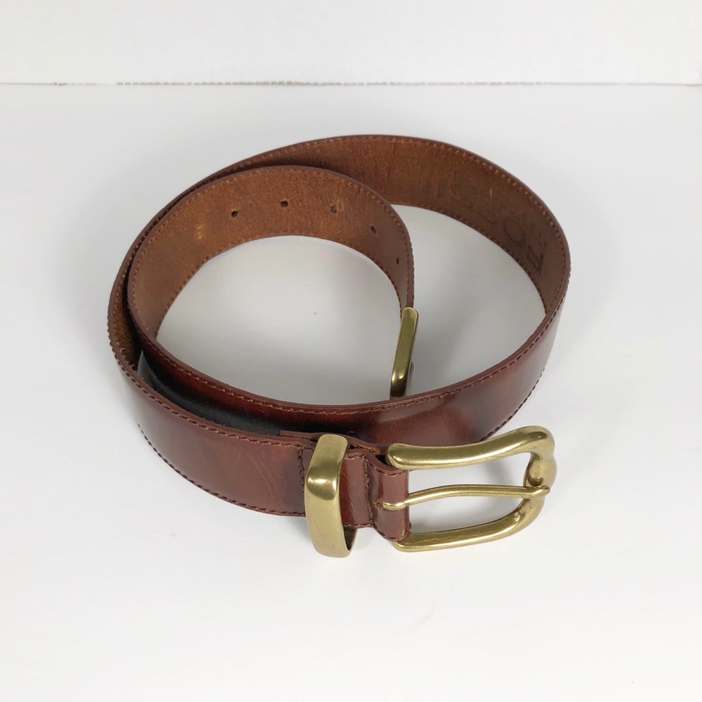 Fossil brown leather belt